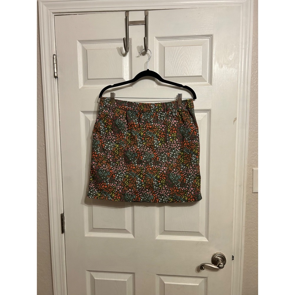 Lands' End Skort Women' 12P Calico Floral Green Cottagecore Country Girl Green - Picture 2 of 16